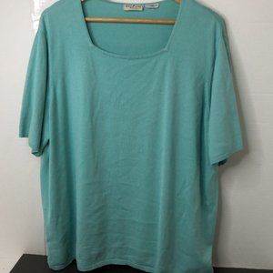 Women's White Stag Mint Green Sweater Size 3X